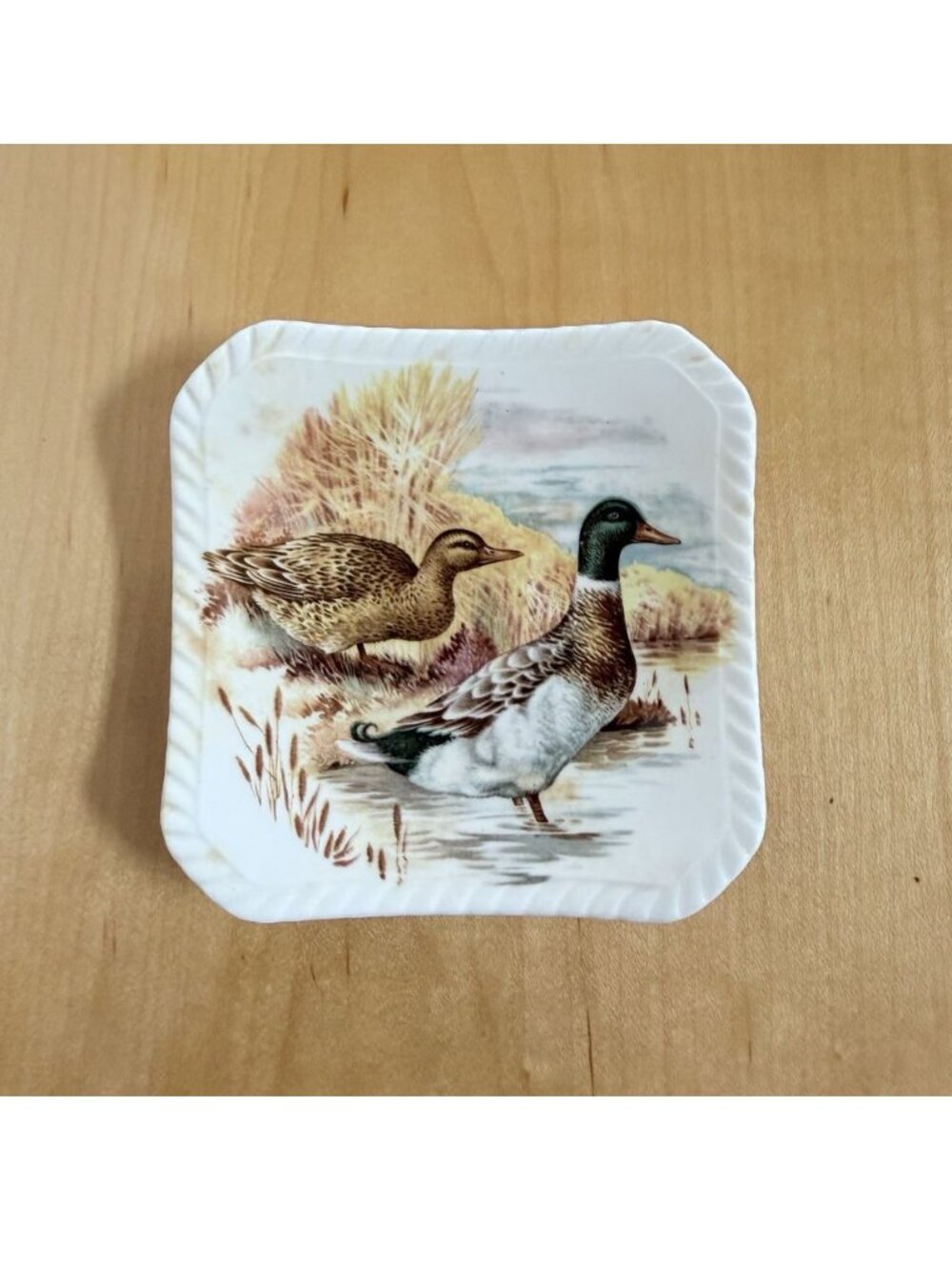 Royal Adderley Bone China Game Birds Trinket Dish Tea Bag Coaster Vanity Decor